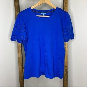 Draper James Royal Blue Eyelet Sleeve Top M